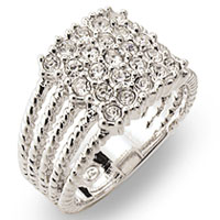Gorgeous Dinner Ring, Flat Profile with 23 Blue Luster Diamonds Gorgeous Dinner Ring, Flat Profile with 23 Blue Luster Diamonds